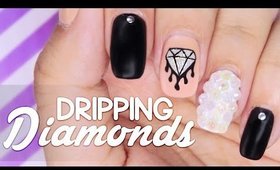 Dripping Diamonds nail art