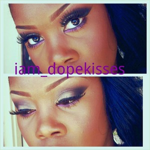 taupe eyeshadow look with a pop of purple