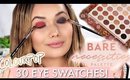 COLOURPOP Bare Necessities Eye Swatches! Swatching All 30 Shades On EYES!
