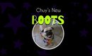 Chuy's New BOOTS (Puggle wearing boots)