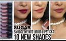 *NEW* SUGAR Smudge Me Not Liquid Lipstick Swatches & Review on Indian Brown Skintone Stacey Castanha