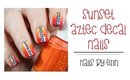 Sunset Aztec Decal Nails | NailsByErin