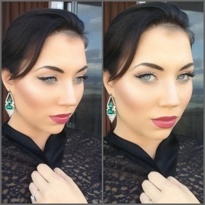 Tonight's elegant look. Put an emerald liner on my bottom lash like to match my new earrings.

Instagram: @stanislava 