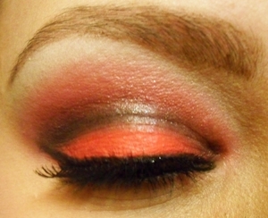 black and red closed eye