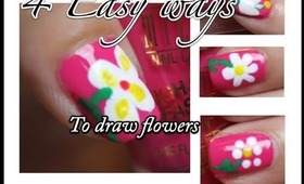 4 Easy Ways To Do Flower Nail Art in 3 Minutes  (Manicure Monday)