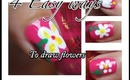 4 Easy Ways To Do Flower Nail Art in 3 Minutes  (Manicure Monday)