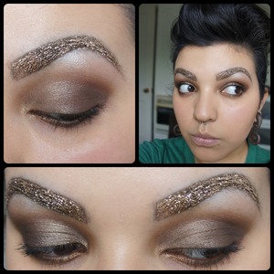 With glittery brows