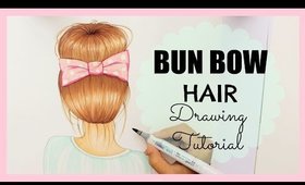 Drawing Tutorial ❤ How to draw and color Bun Bow Hair