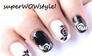 Rose Nail Designs - Water Decals! - Black and white easy nail art tutorial