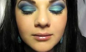 Turquoise and Blue Cut Crease Tutorial