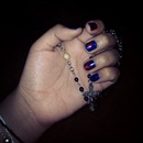 Red& Blue Nails. 