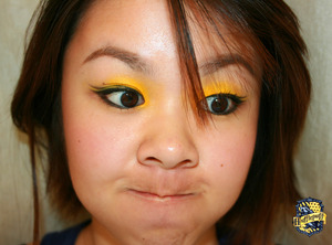 Hufflepuff eyes! Not the best because I create most my looks on a whim. But the yellow is pretty! :D