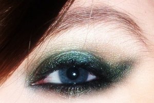 Urban Decay 24/7 glide-on pencil in Mildew, Avon supershock gel eyeliner in Black and a Make-Up Academy eyeshadow in Shade 1 Pearl.