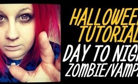 Tutorial - Day To Halloween Night (Simple Zombie / Vampire Make up Look)