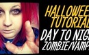 Tutorial - Day To Halloween Night (Simple Zombie / Vampire Make up Look)