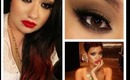Rihanna Makeup tutorial ( Smokey Brown, Red Lips )