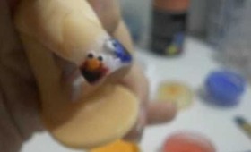 elmo and cookie monster acrylic nail tutorial