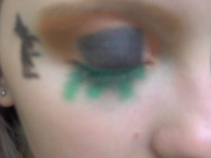 This is my right eye in the look I did for October that is of spilled cauldrons.