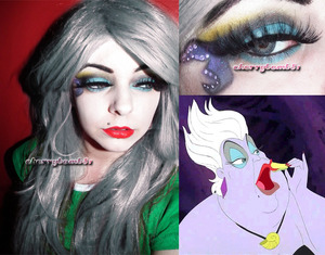 A makeup look inspired by Ursula Disney Villain from little mermaid.
