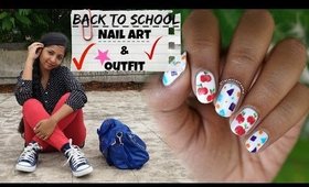 BACK TO SCHOOL Nailart tutorial (NO TOOLS) and OOTD