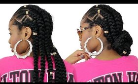 Feed in Cornrows with Extensions on Natural Hair► Zig Zag Cornrows