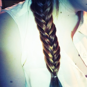 My hair with a fishtail braid! 