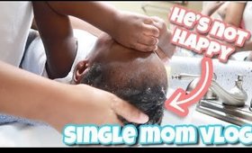 FIRST TIME WASHING HIS HAIR! (FAIL)| Single Mom Day In the Life
