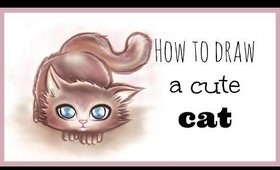 Drawing Tutorial ❤ How to draw and color a Cute Cat