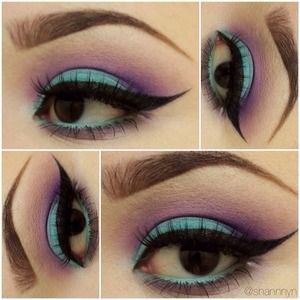 Super obsessed with Stila's Smudgestick Liner in Turquoise. I also used Make Up For Ever's #92 eyeshadow. One of the best purple eyeshadows!