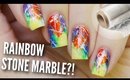 DIY Rainbow Stone Marble Nails | Easy Hack!