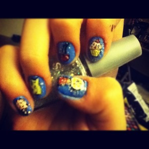 I know it's blurry but I loveeee these nails
