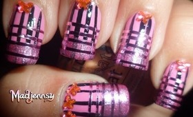 Pink Striped Nails - Striping Tape Nail Art BornPrettyStore.com Review+Tutorial