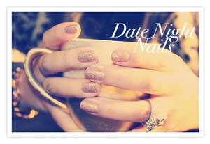 Date Night Nails - Nude Glitter