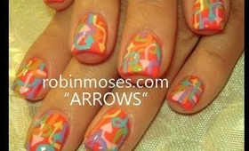 graffiti neon rainbow arrows: robin moses nail art tutorial