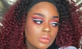 Valentines Day Makeup - RED GLITTER CUT CREASE COLLAB WITH GRACE