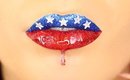 Glitter Lips with Dripping Effect For 4th of july inspired by vladamua