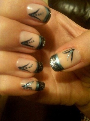 Coloured manicure. 