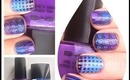 A montage of nail manicures/nail art stamping and lots of glitter