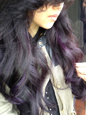 I am obsessed with my new purple ombre highlights!