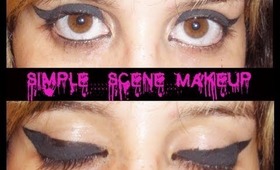 Thick winged eyeliner tutorial / Simple scene makeup
