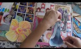 Gluing and gabbing in the shopping bag junk journal