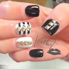 small black and white nails