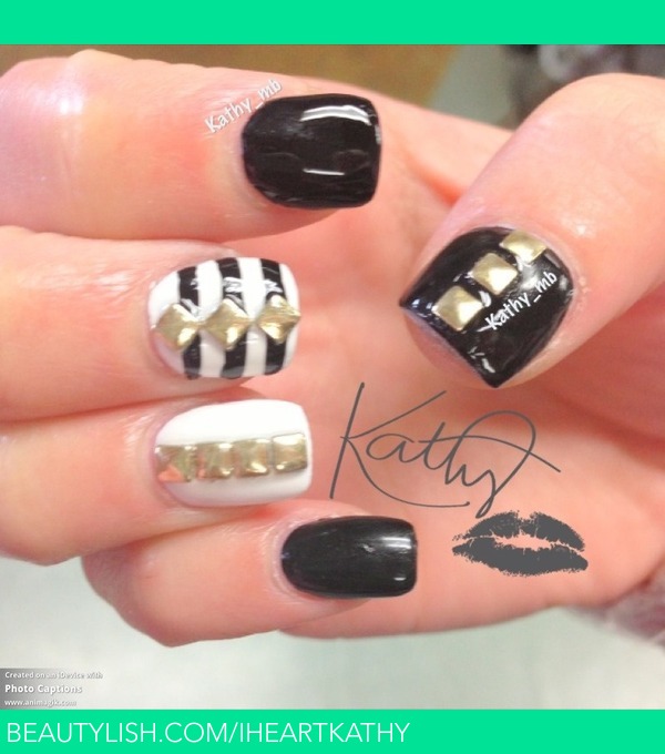 small black and white nails | Kathy B.'s (Iheartkathy) Photo | Beautylish