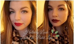 Lashes & A Bold Lip | Holiday Look #1