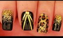Black & Gold nail art