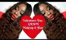 ♡ Valentines Day GRWM Makeup & Hair Ft Ali Grace Hair