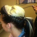 braided up ponytail 