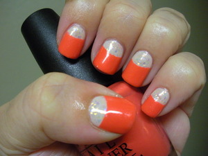 Half Moon 
OPI Let them Eat Rice Cake, I Eat Mainely Lobster and Fingerpaints Twisted