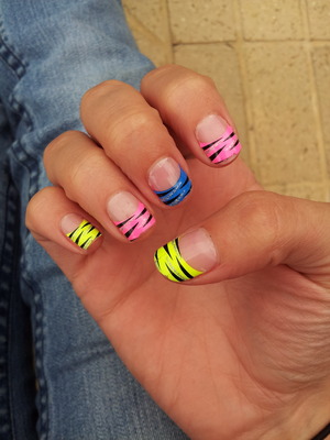 I loved these, zebra print, bright neon colors. 