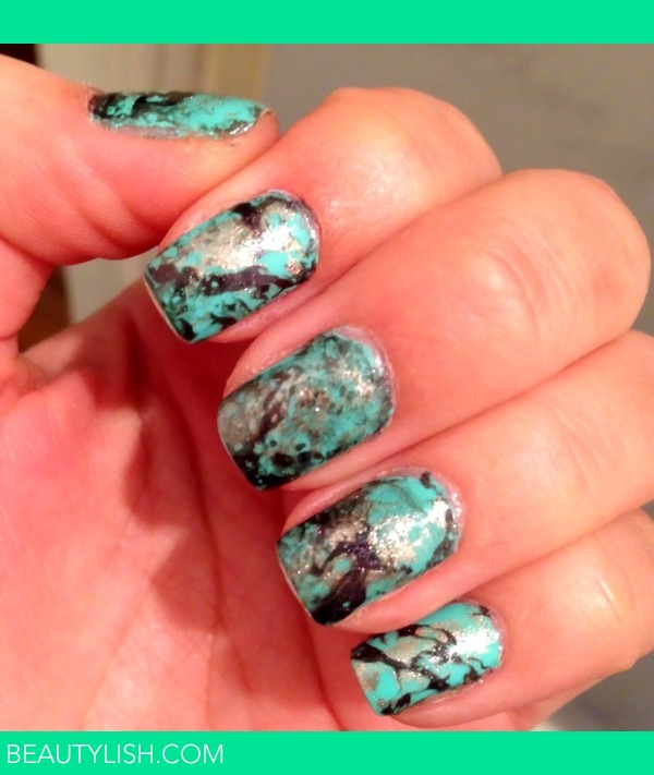 Turquoise Stone Nails | Cassie C.'s Photo | Beautylish